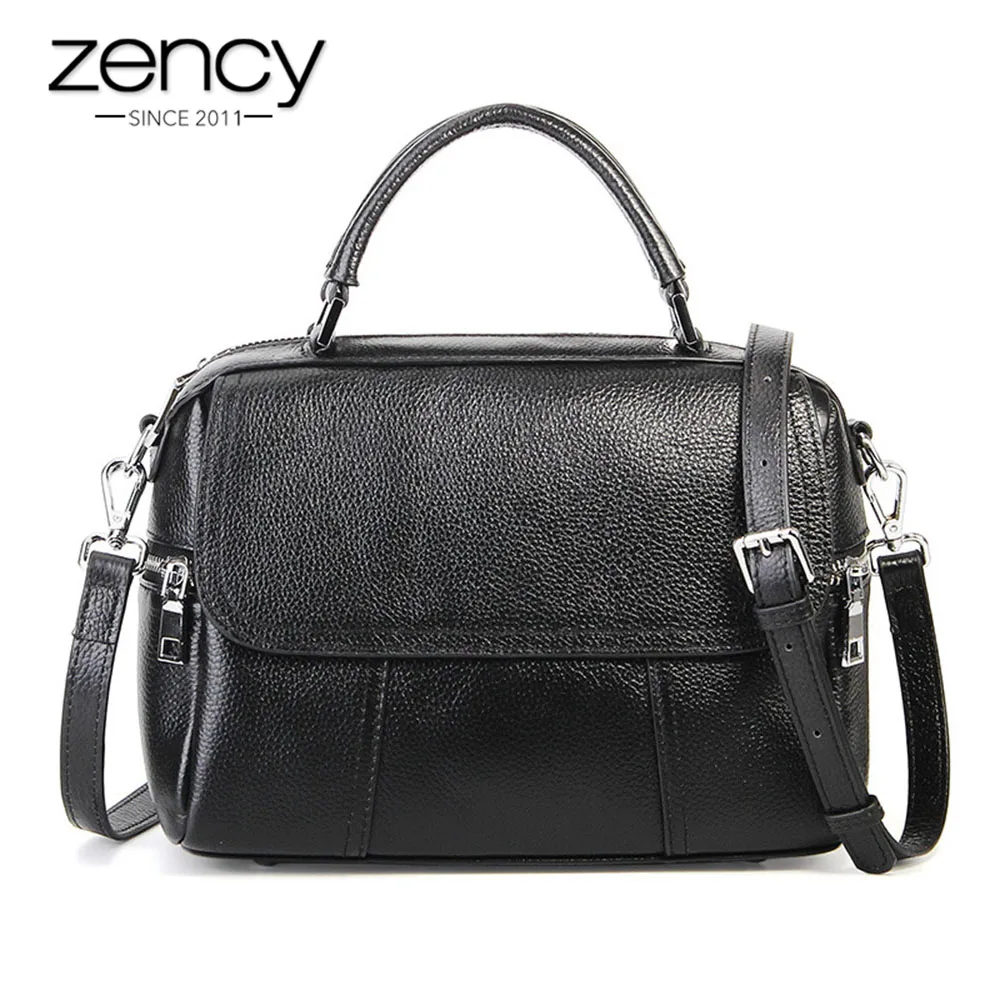 

Zency 100% Genuine Leather Handbag Fashion Women Tote Bag Brown Lady Crossbody Messenger Purse High Quality Shoulder Bags