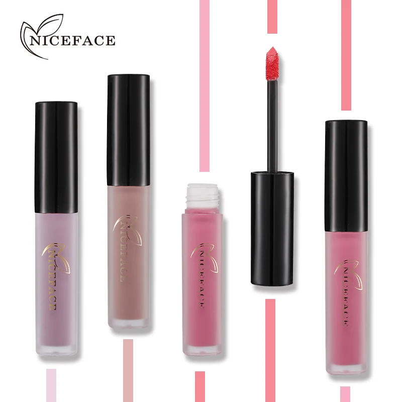 NICEFACE Makeup 3pcs/lot Lipstick Long-Lasting Matte Liquid Lip Stick Kits Waterproof Velvet Batom Nude Lip Gloss Cosmetics NICEFACE Makeup 3pcs/lot Lipstick Long-Lasting Matte Liquid Lip Stick Kits Waterproof Velvet Batom Nude Lip Gloss Cosmetics