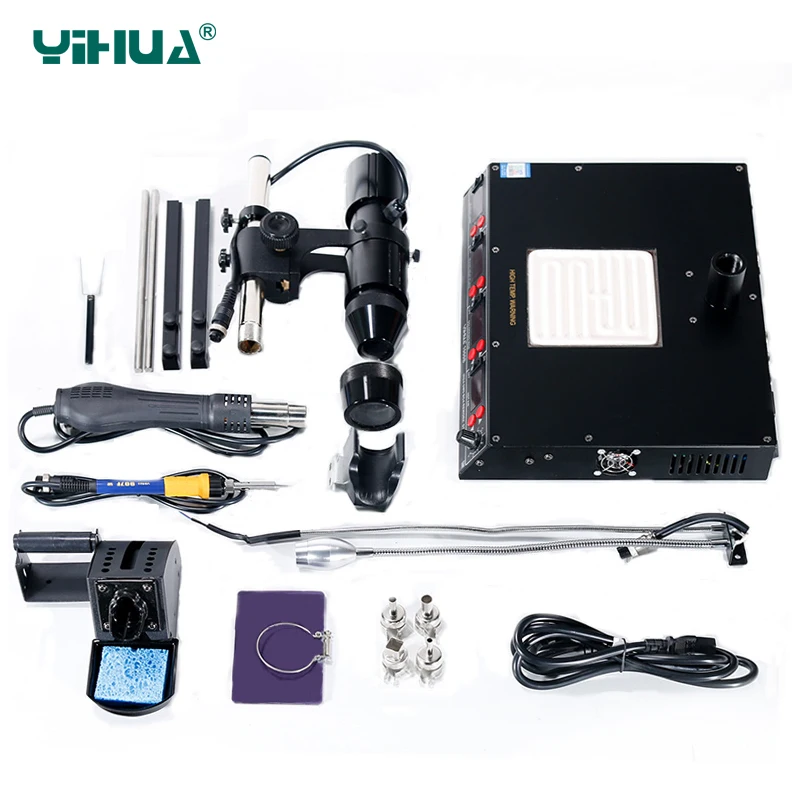 YIHUA 1000B BGA паяльная станция 4 в 1 инфракрасной паяльной станции SMD горячий воздушный