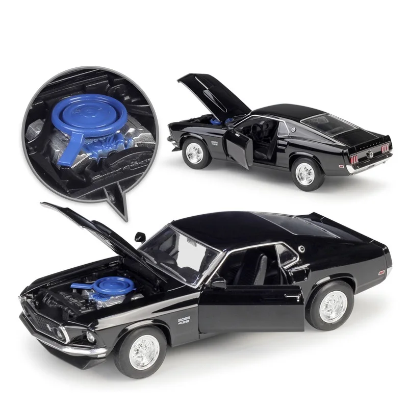 1:24 Welly 1967 Ford Mustang Boss 429 красный/черный литье под давлением модель автомобиля