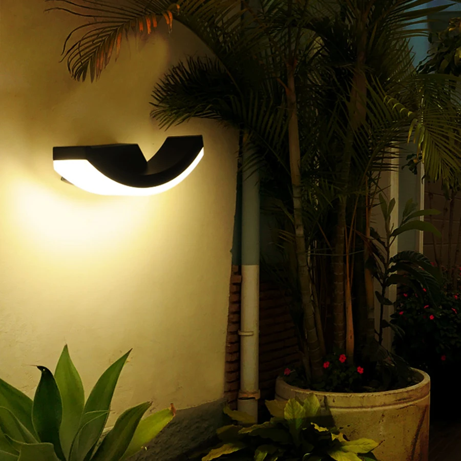 Thrisdar 12 Вт Изгиб Открытый светодиодный настенный светильник алюминиевый сад крыльца патио прохода передней двери Вилла водонепроницаемый крыльцо настенные светильники