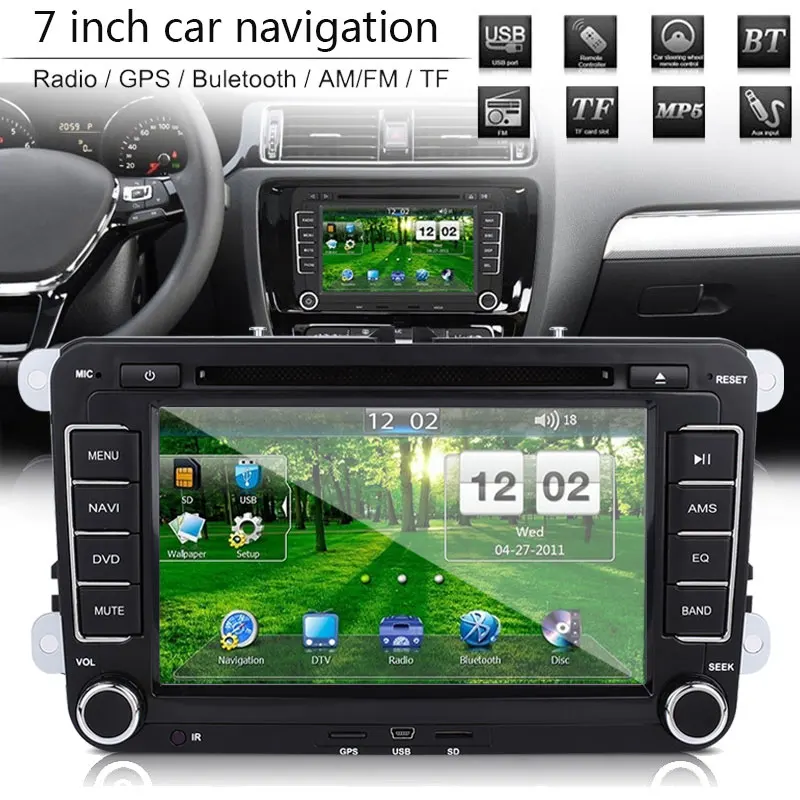 Vehemo 7 Inches Car Navigator GPS Navigator Map DVD for Sensors Vehicle