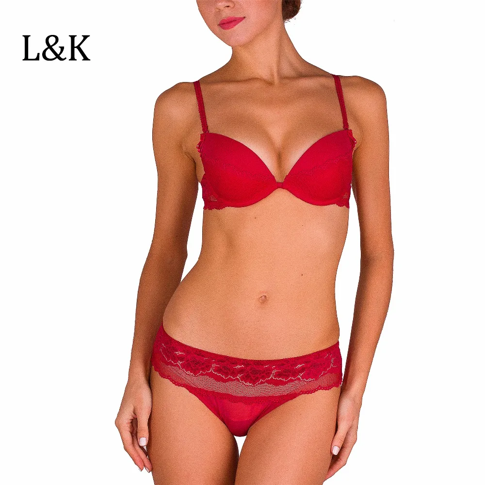 2017 L&K High Quality European Ladies Lace Push Up Bra Set