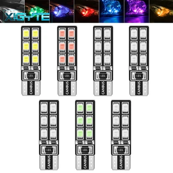 

1Pcs T10 W5W Car LED Lights CANBUS 12 Leds 3528 SMD Clearance Light Reading lamp 194 168 2835 Bulb Lamp Signal Light White 12V