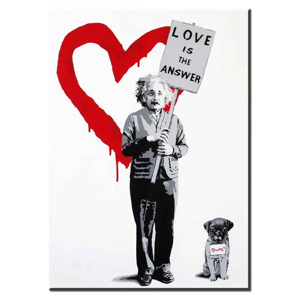 Xdr364 Unframe Leinwand Wandkunst Banksy Liebe Ist Die Antwort Bunte