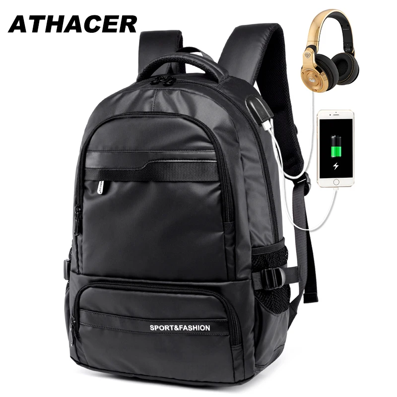 

Athacer Big Capacity Backpack Waterproof Laptop Bag USB Charging Durable Anti-thief Men For Travel Business School Bags Women