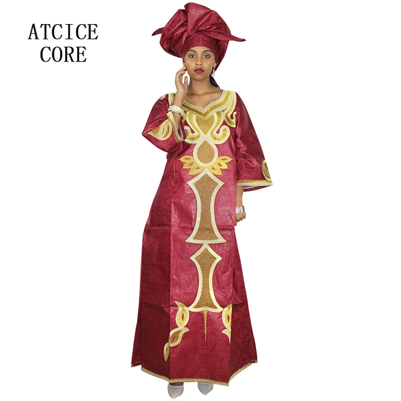 

african dresses for women 100% cotton african basin riche embroidery design traditional dress A214#