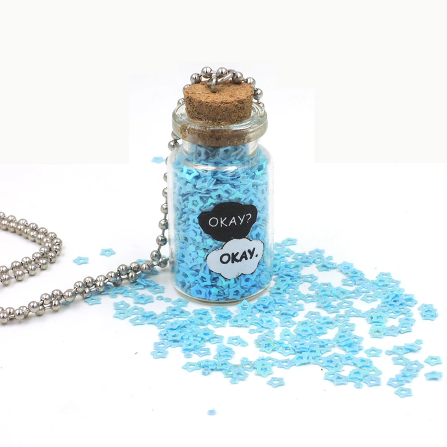 

The fault in our stars okay vial necklace bottle John Green's Novel NW1922