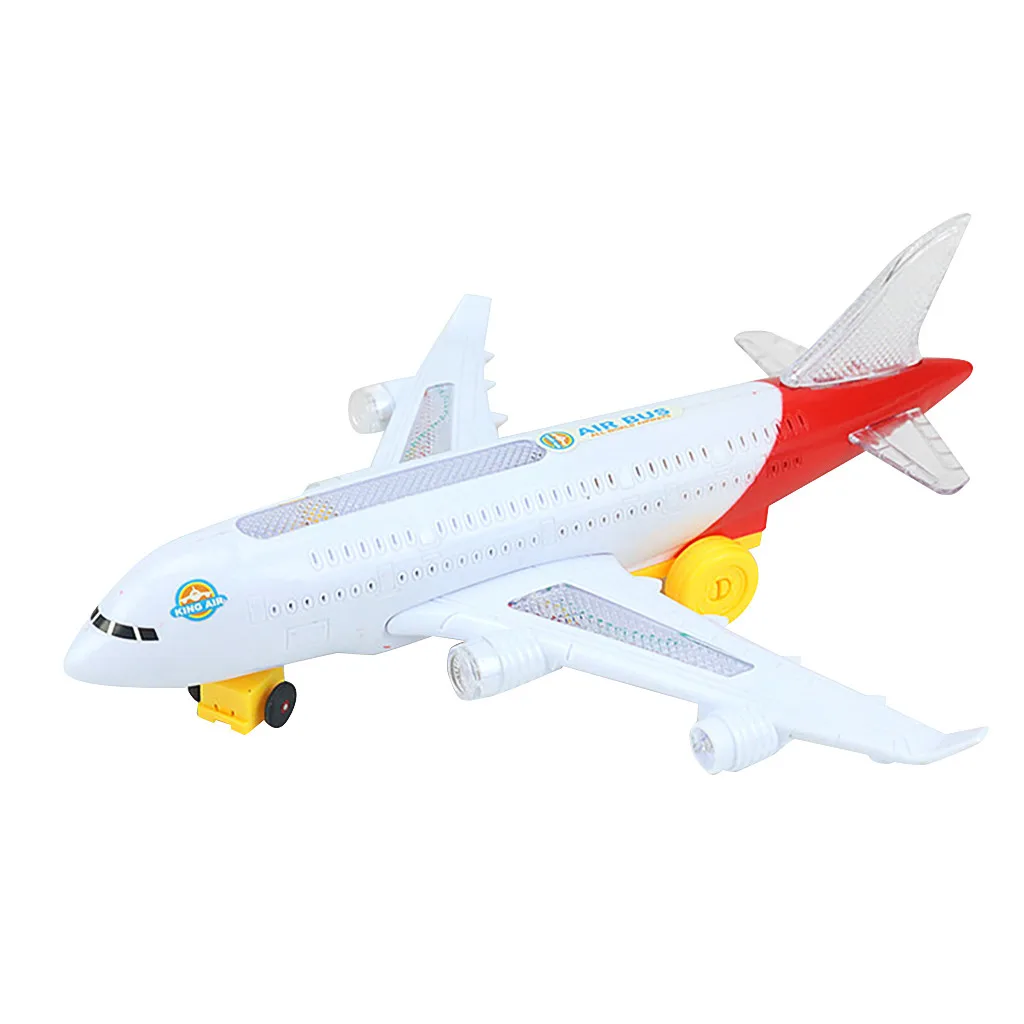 Toys for children LED Flashing Light Sounds Music Plane Toys PlasticAeroplane Model  Electric Plane Air Bus Toys