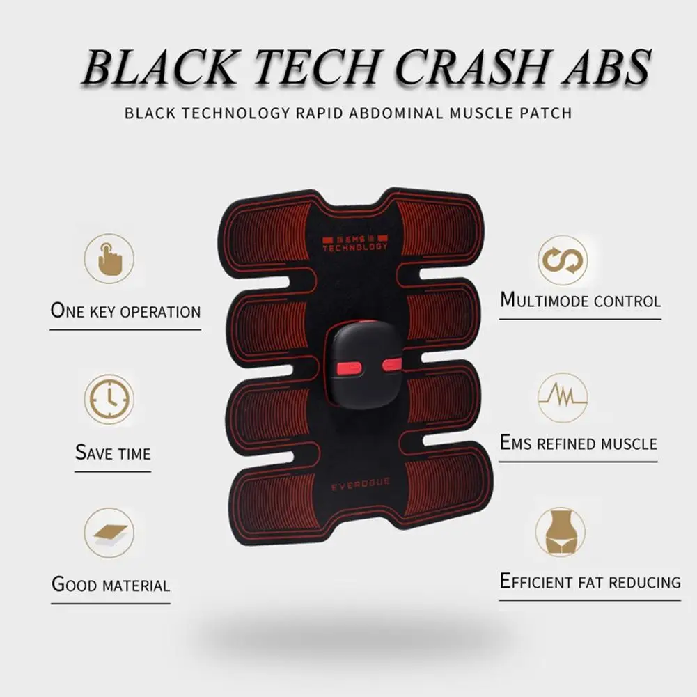 Smart EMS Stimulator Training Fitness Gear Muscle Abdominal Exerciser Toning Belt Battery Abs Fit Muscles Intensive Training