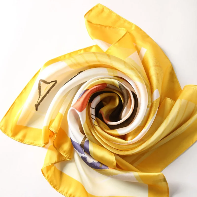 Popular Sale New Elegant Women Square Silk Head Neck Feel Satin Scarf Skinny Retro Hair Tie Band Small Fashion Square Scarf