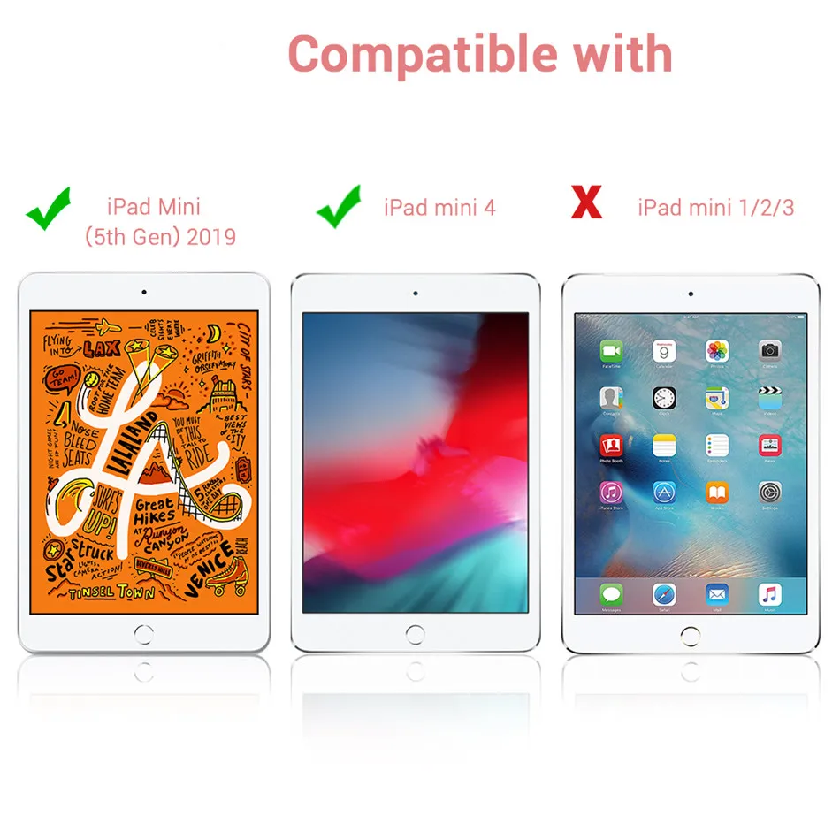 Чехол для нового iPad mini 5 (2019) A2133 Smart принципиально крышка Карандаш держатель для iPad mini4 mini5 7,9 ''ультратонкая подставка основа + пленка + ручка