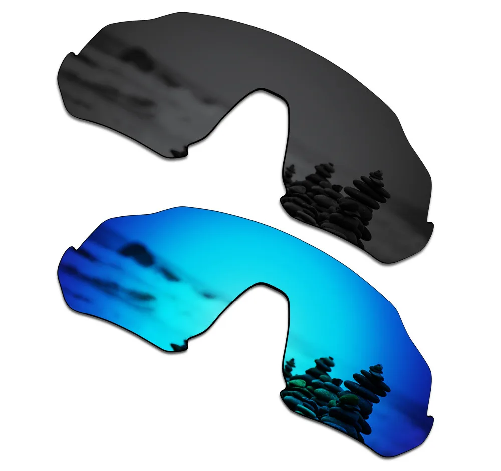 SmartVLT 2 шт поляризованные солнцезащитные очки замены линзы для Oakley Flight куртка маскирующий черный и голубой лед
