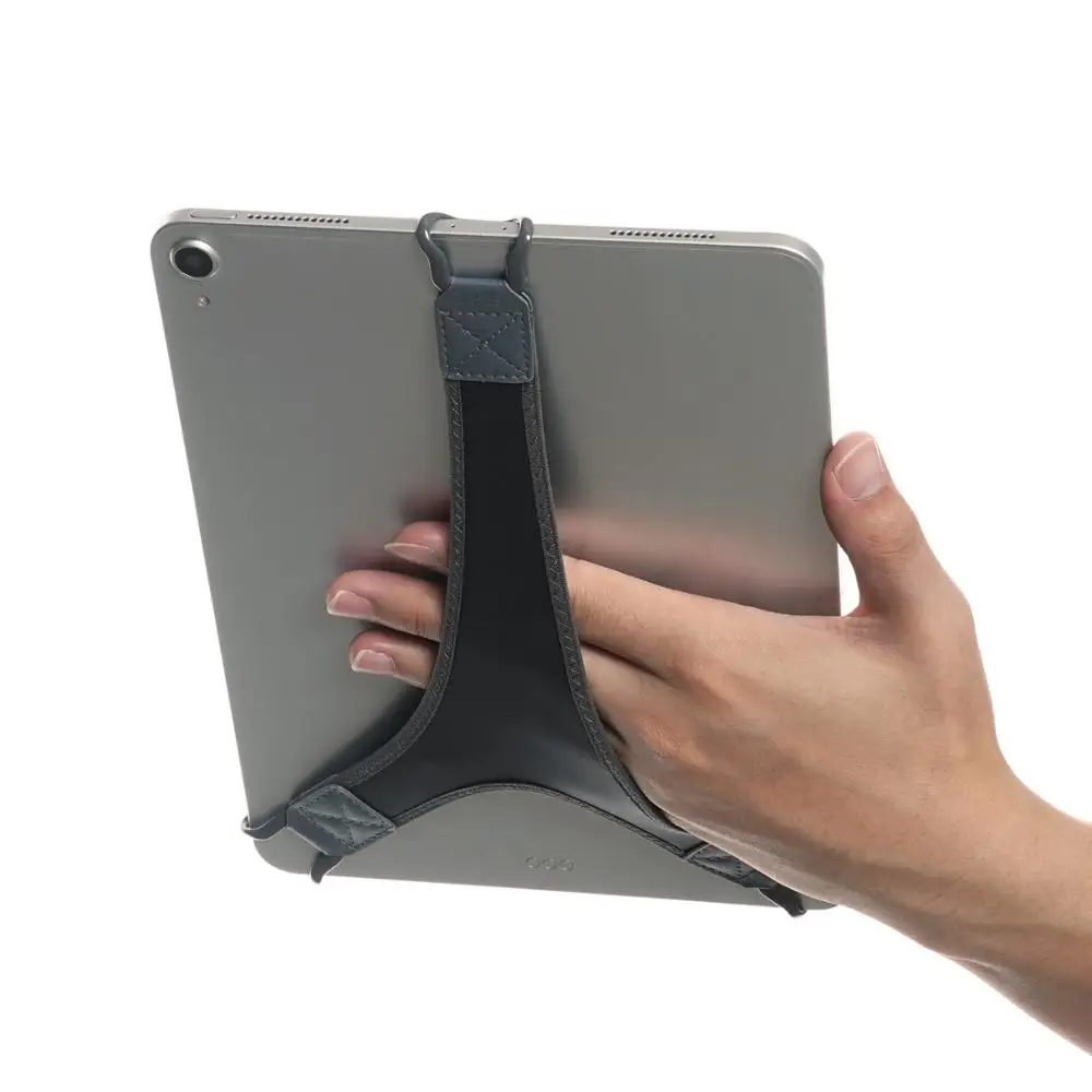 

TFY Hand Strap Holder Security Finger Grip with Soft PU for iPad Air / iPad Pro 9.7" / Samsung Galaxy Tab 10.1" and More, Gray