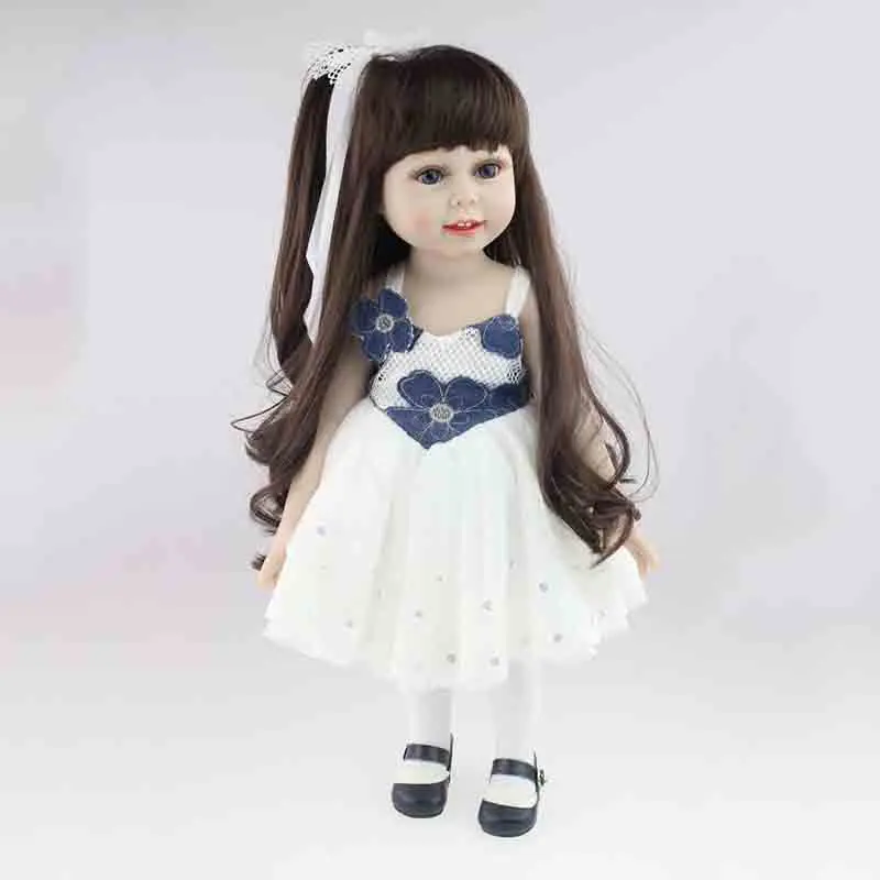 

18'' American Baby Doll Handmade Soft Silicone Vinyl Reborn Dolls Realistic Toddler Doll Toys for Children Christmas Collection