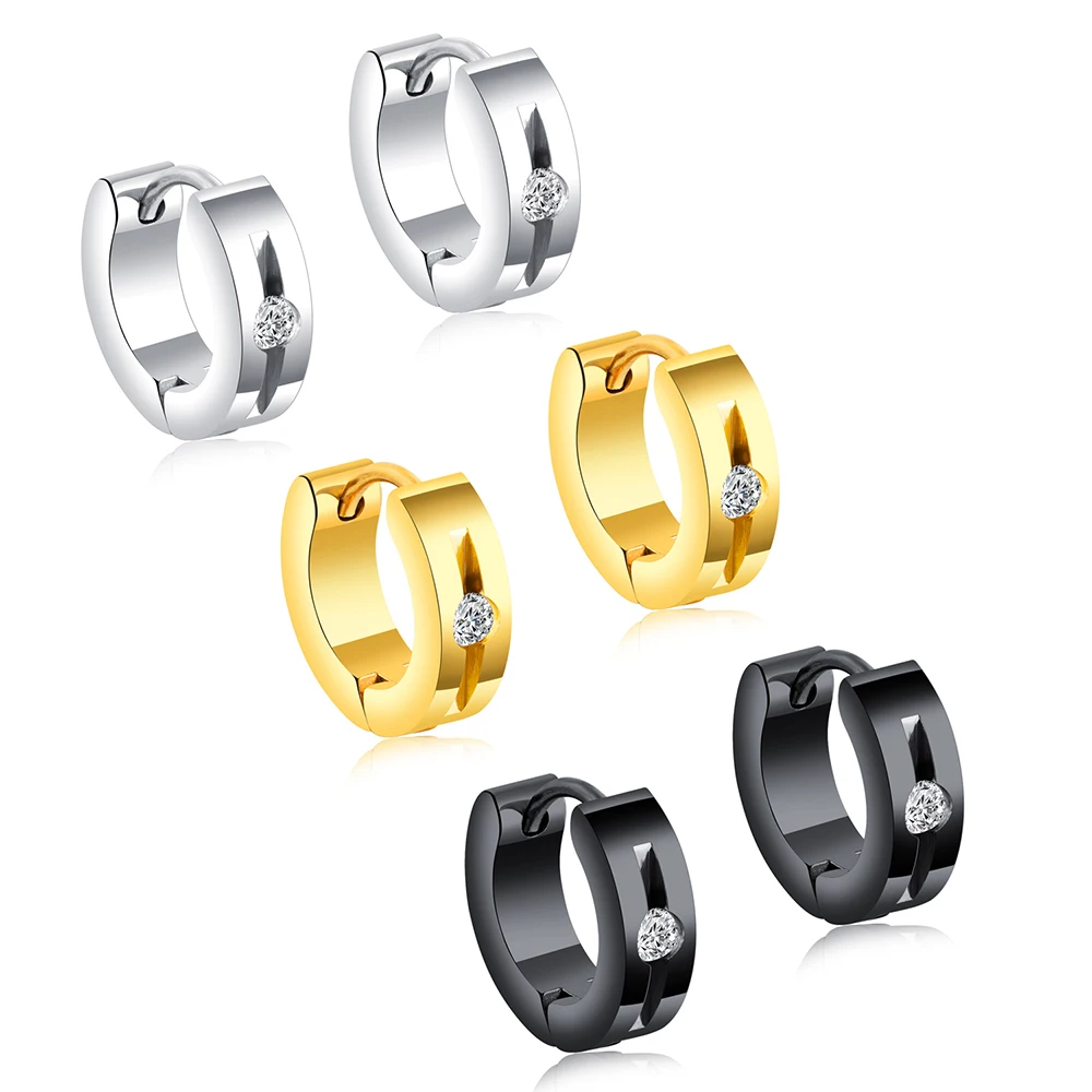 

OLOEY New Fashion Men Earrings Punk Cool Titanium Steel Earring Jewelry Male Casual Hoop Earrings Accessories For Lovers Gifts