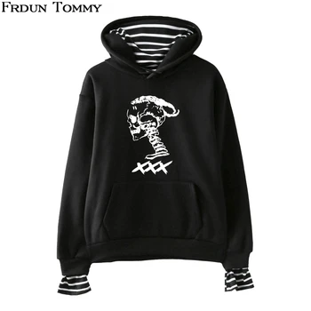 

Frdun Tommy xxxtentacion Fake Two Piece Hoodies Sweatshirt Unisex Fashion Rapper Singer Pullover Oversize Pullover Sweatshirt
