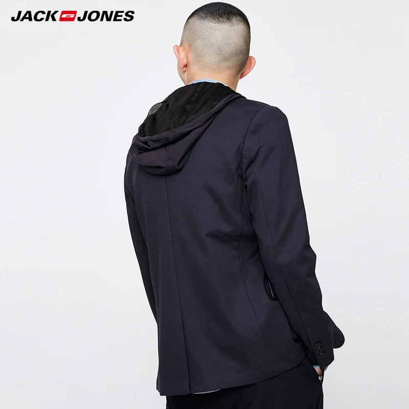 Jack Jones Бренд Новинка мужский пиджак 66% хлопок 34% полиэстер нательный фасон модный мужский костюм с капишоном мужская куртка 217108526