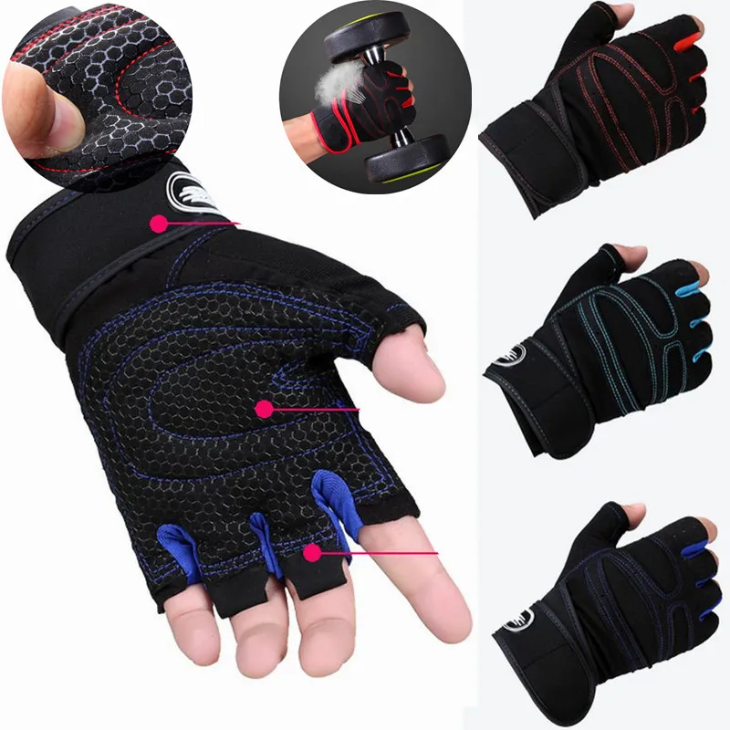 Weightlifting gloves fitness half finger sport gloves hand pads long