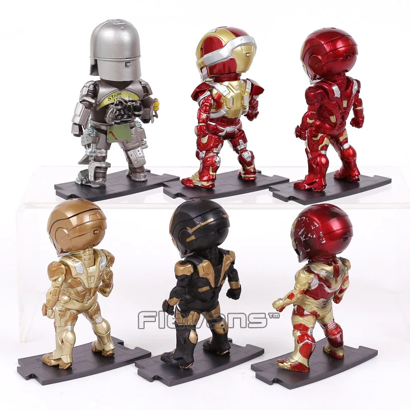 Egg Attack Iron Man Light & Action Function Iron Prtriot MK42 43 22 24 2 PVC Action Figures Collectible Model Toys 9cm 6pcs/set