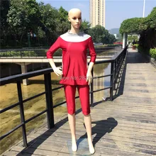 Женский скромный Мусульманский купальник большого размера с коротким рукавом хиджаб mAh Буркини спортивная одежда