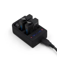 TELESIN USB 3 Slots Battery Charger for Hero 6 5 4 for Original Smart WiFi Remote Control, with 2 Batteries for Hero 5 Hero 6