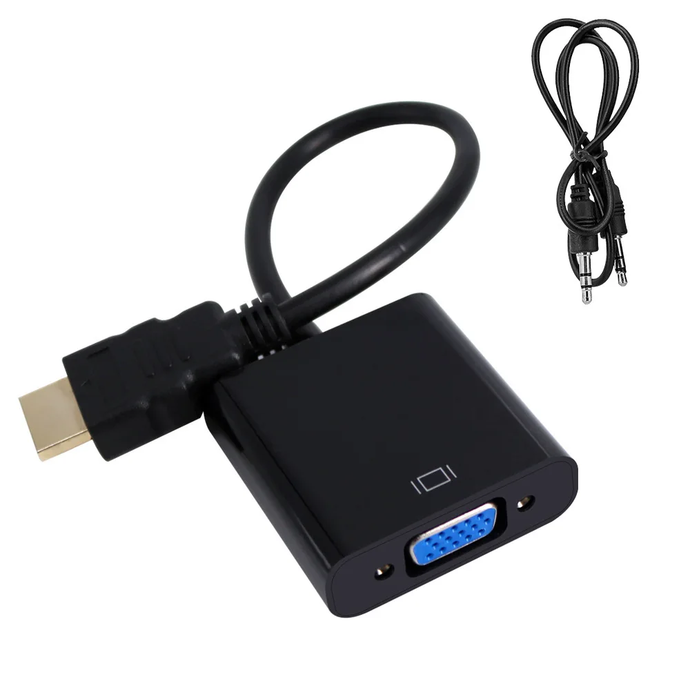 SeenDa HDMI к VGA Кабель-адаптер 1080P папа к Famale с аудио кабелем для HD ТВ xbox PS3 PS4 ноутбук ТВ коробка - Цвет: with audio no power