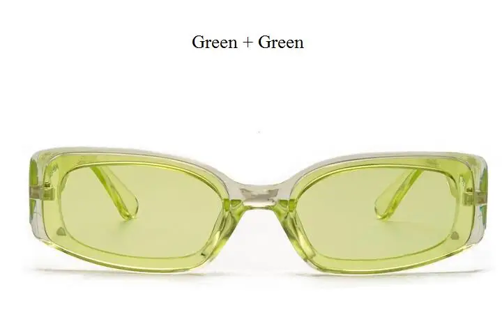 Новинка, яркие цвета, толстая рамка, брендовые дизайнерские солнцезащитные очки квадратной формы, женские и мужские очки, прозрачный розовый голубой солнцезащитные очки, очки Feamel - Цвет линз: Green Green