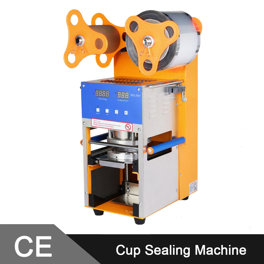 Automatic 400 600Cups/h 400W Cup Sealing Machine Bubble Tea Coffee Cup