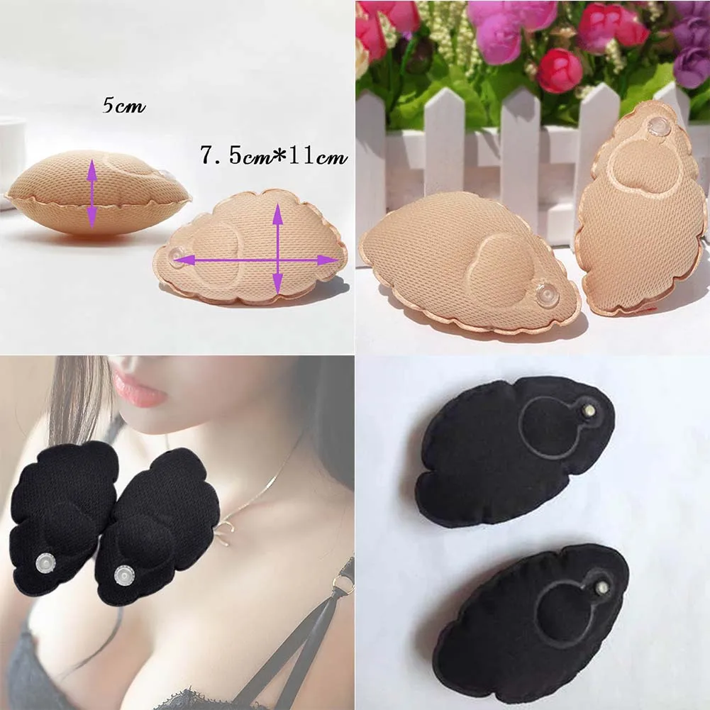 1 pair Swimsuit Padding Inserts Thickening Inflatable Bra Breast Pad Underwear Insert Air Cushion Foam Pushup Chest Accessories