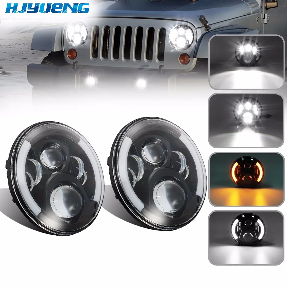 

45w For Land Rover 7 Inch Round LED Headlight 7"Projector Headlamp Light For Jeep Wrangler JK TJ LJ lada niva 4x4 Suzuki Samurai