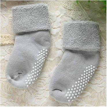 Носки для новорожденных мальчиков и девочек, детские хлопковые нескользящие носки на осень и зиму,, для детей 0-3 лет - Цвет: 3