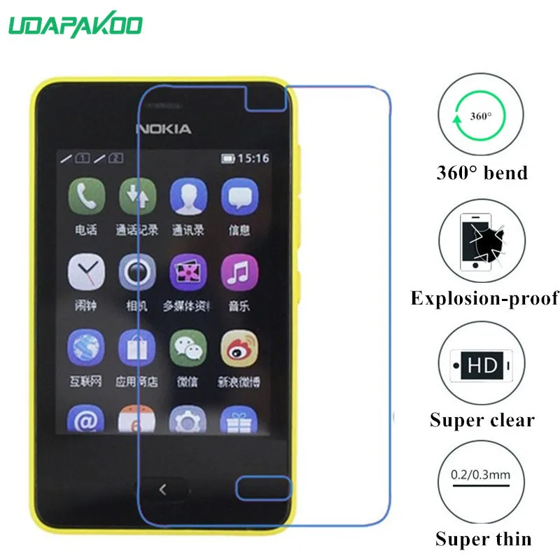 Udapakoo прозрачная закаленная(мягкое стекло) пленка для Nokia Asha 501 N501 Nano Взрывозащищенная стеклянная защитная пленка