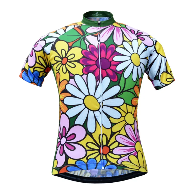 Women's Flower Printing Summer Cycling Bicycle Jerseys Breathable Short
