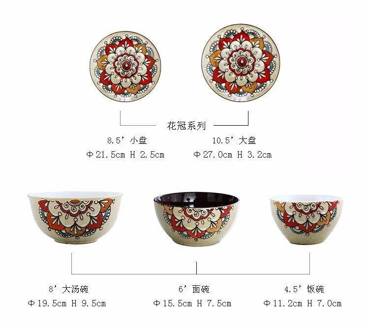 Брендовая высококачественная керамическая посуда в западном стиле, домашний фарфор с цветочным рисунком, ручная роспись, миски, модная суповая лапша, креативные тарелки
