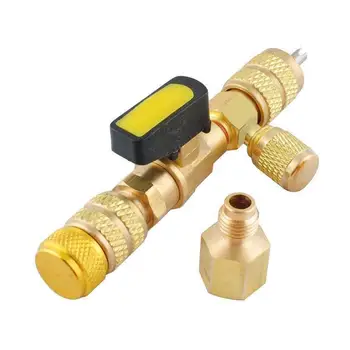 

1/4in 5/16ini Ports Valve Core Remover Installer Tool for Air Conditioning R22 R404A R407C R410A with Ball Valve
