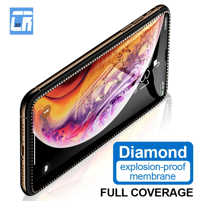 

Full Cover Plating Diamond Tempered Glass for iPhone 8 7 6 6s Plus Screen Protector Film for iPhone X XR XS MAX Protective Glass