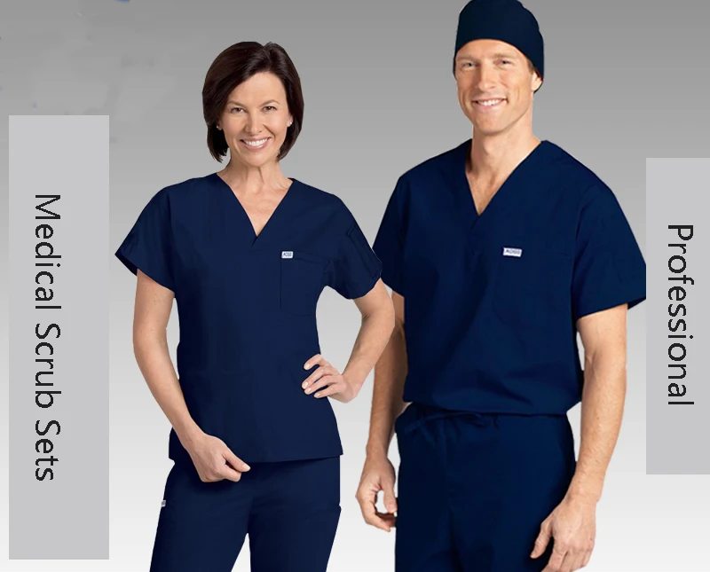

Medical Men's Short Sleeve Scrub Sets Doctors Workwear Uniform Clothes Dental Clinic Pet Hospital Overalls Clothing Suits-RYLL