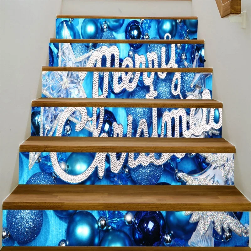 الأزرق 6 قطعة/المجموعة 18 سنتيمتر * 100 سنتيمتر 3D نافذة الدرج ملصقات muurstickers ديكور المنزل المعيشة غرفة نوم التفاف autocollants MA4