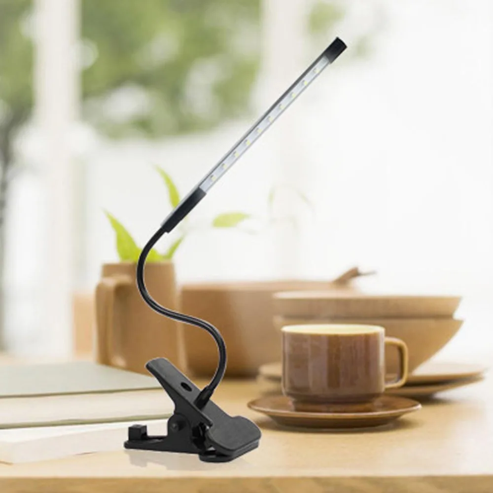 USB СВЕТОДИОДНЫЙ светильник Smart Touch Портативный Гибкий светодиодный светильник для чтения с регулируемой мини-клипсой настольная лампа для спальни