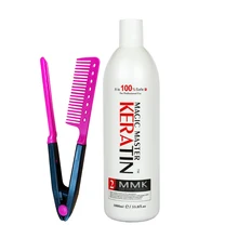 Горячая свежего запаха 1000 мл магический мастер Кератиновое лечение волос без формалина выпрямление поврежденных волос получить один бесплатный гребень