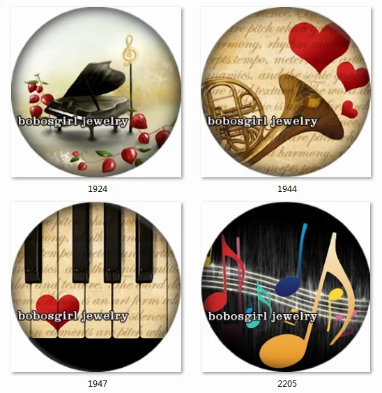 

SN1179 Music Note Piano Guitar snap button Jewelry Charm photo glass cabochon