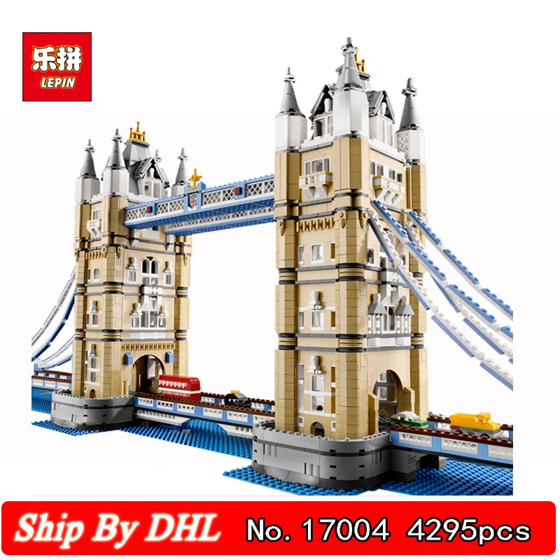 DHL Shipping Lepin 17004 City Street View International Building London bridge Building Blocks 4295pcs Bricks Toys Gift 10214
