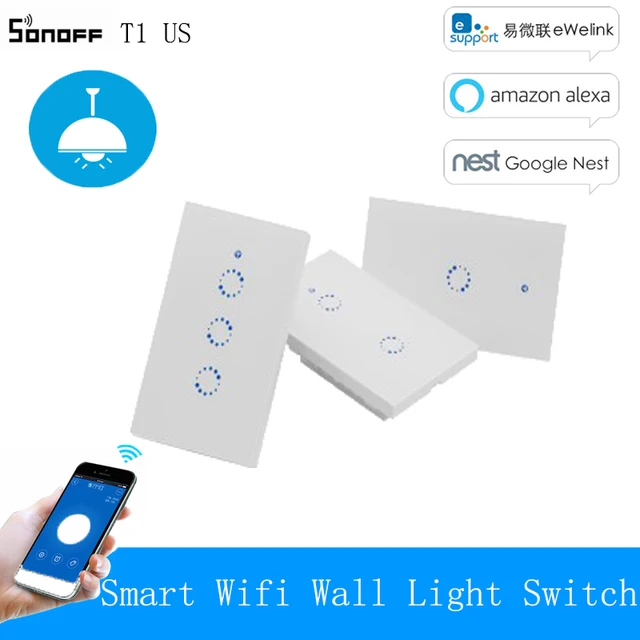 Sonoff T1 Rf Eu Wifi Switch Smart Wall Switch Touch Light
