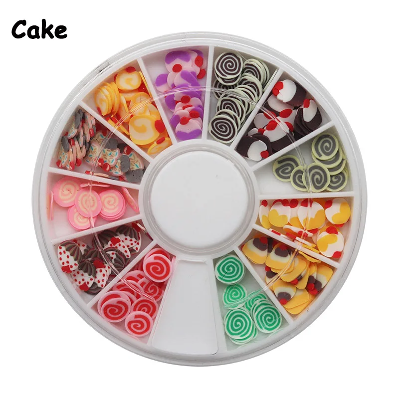 

12 style Fimo Slices for Slime Slide Crystal Clear Slime Supplies DIY Fruit Box Accessories Decoration Toys For Kids Nails Art