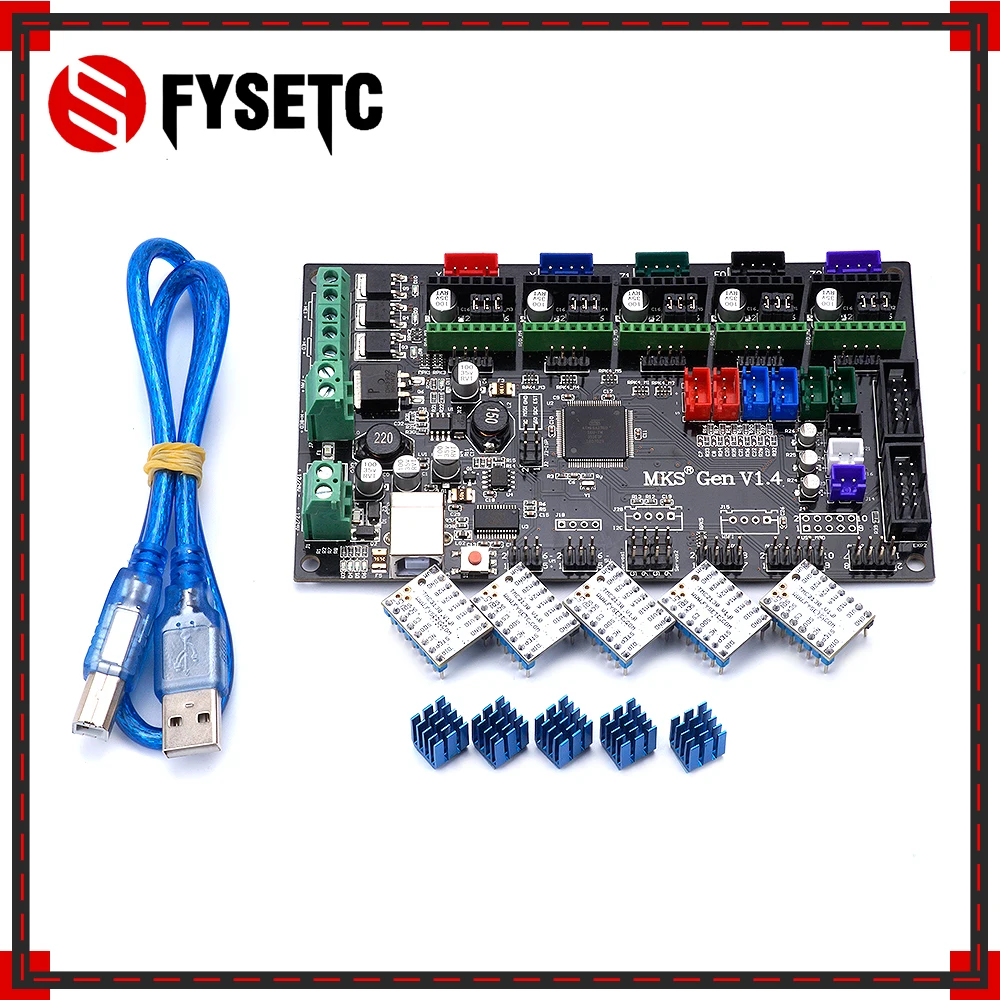 

Gen V1.4 Control Board Mainboard Compatible With Ramps1.4/Mega2560 R3 + 5PCS TMC2130 V1.0 Stepper Motor For 3D Printer Parts