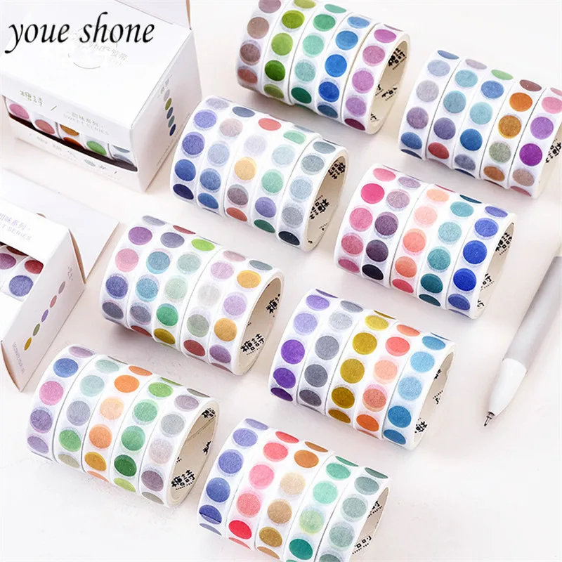 

YOUE SHONE 5Pcs/Boxes Washi Masking Tapes Sweet Series Creative Adhesive Tape Set DIY Diary Hand Account Stationery Stickers
