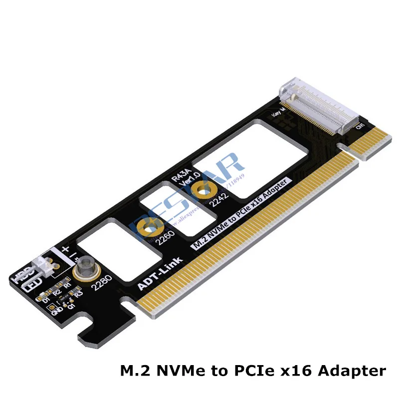 PCIe 3 0 16x к M.2 NVME SSD адаптер карта M ключ pci e x4 x16 riser PCI 32 Гбит/с|Компьютерные кабели и