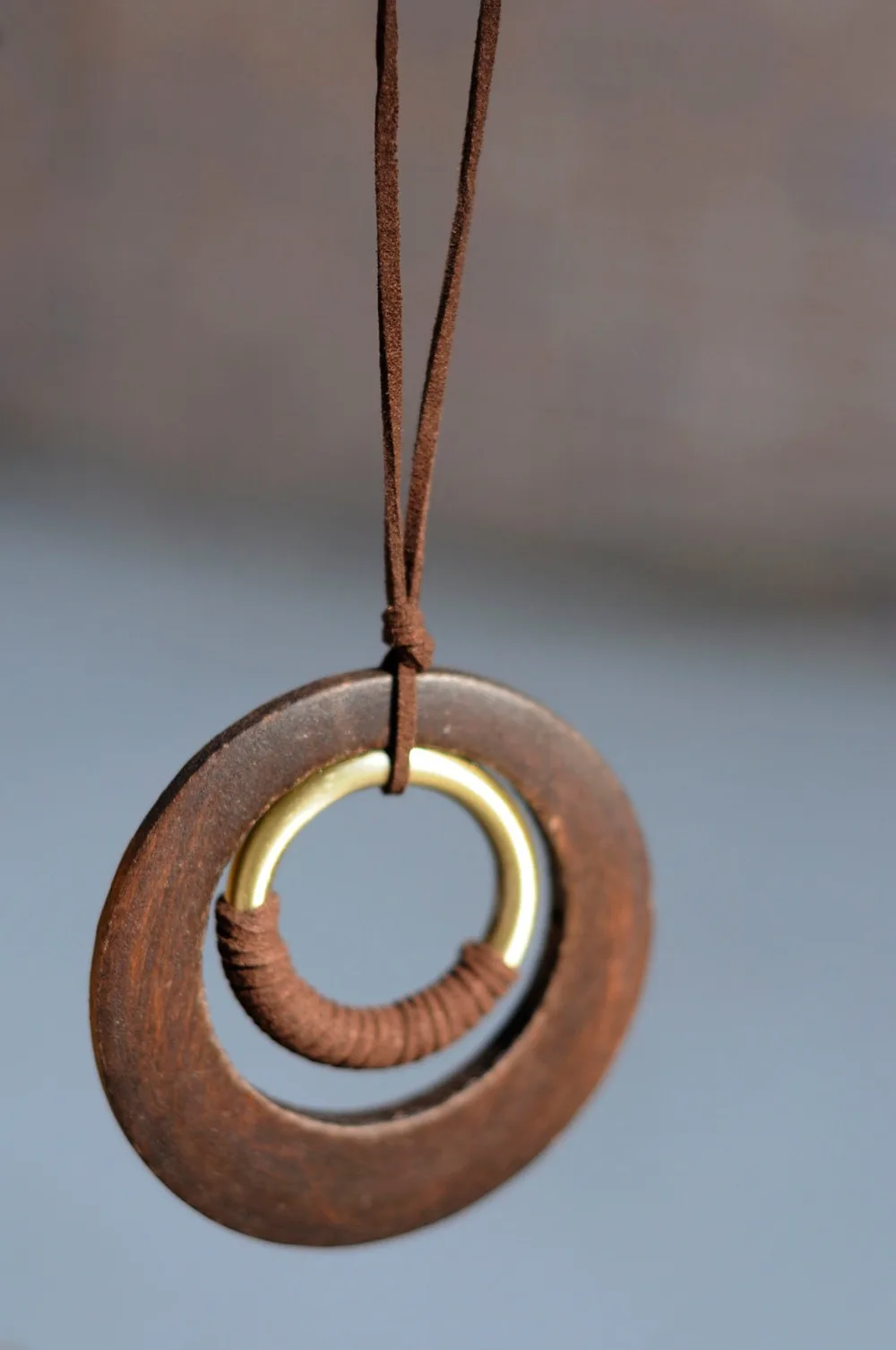 woman Necklace jewelry statement necklaces& pendants long Necklaces vintage Wooden Circle pendant necklace for women collares