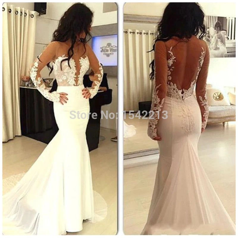 long sleeve tight fitted wedding dress